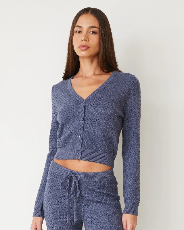 Softknit French Waffle Cardigan Luxurious Women's High -  end