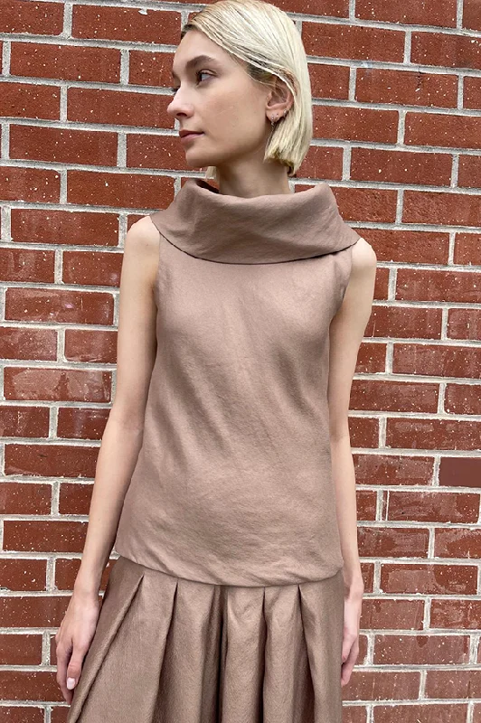 Cowl Neck Sleeveless Top in Nomad Vacation