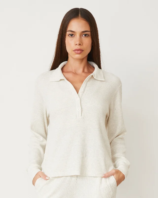Brushed Thermal Henley Feminine Women's Style 