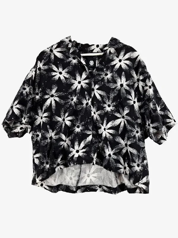 Element Speckled Flower Boxy Cropped Shirt Size M Relaxed Women's 