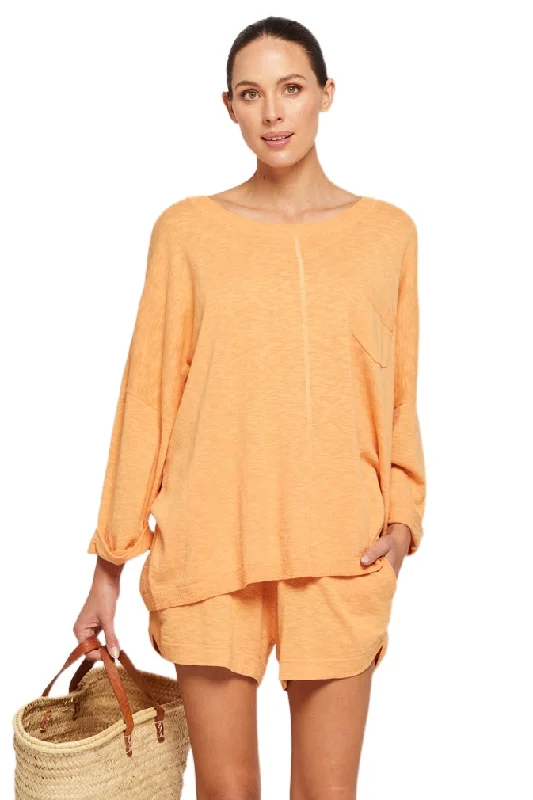 BY RIDLEY Womens Lina Linen Top - Melon Cozy Women's Winter