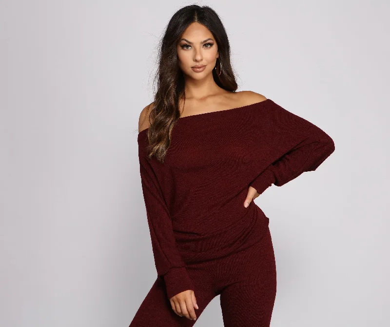 Strike A Pose Dolman Sleeve Knit Top Refined Women's Velvet
