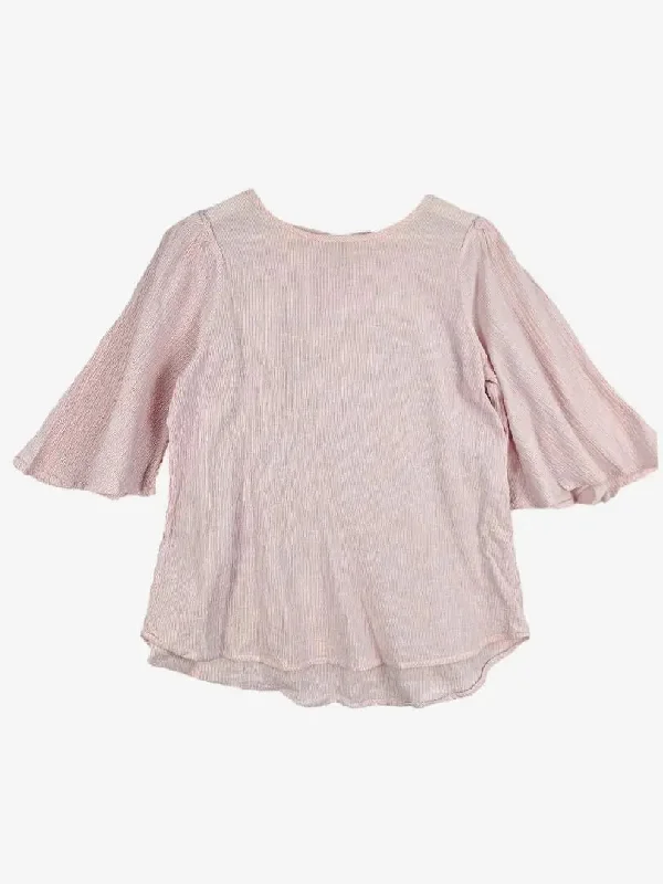 Torju Strawberry Milkshake Crinkle Bell Sleeve Top Size M Stylish Women's Tropical 