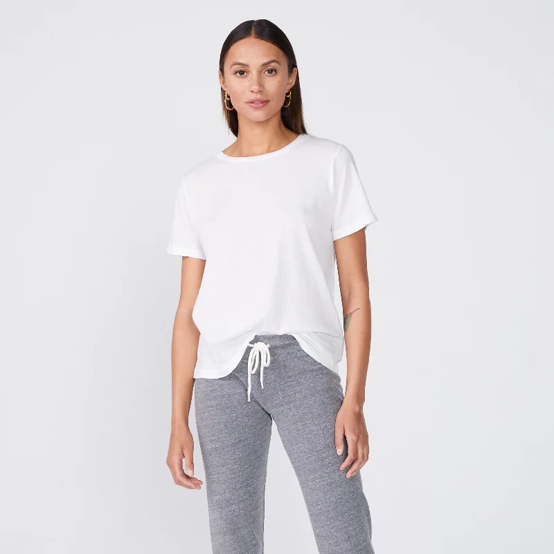 Super Fine Jersey Oversized Crew Neck Tee Cool Women's Distressed