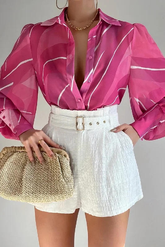 RUNAWAY THE LABEL Womens Fleetwood Blouse Pink Rowena Vacation