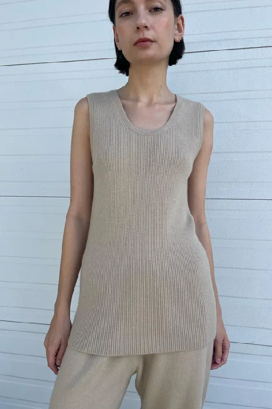 Rib Tank in Antique Earthy Women's Hemp - based