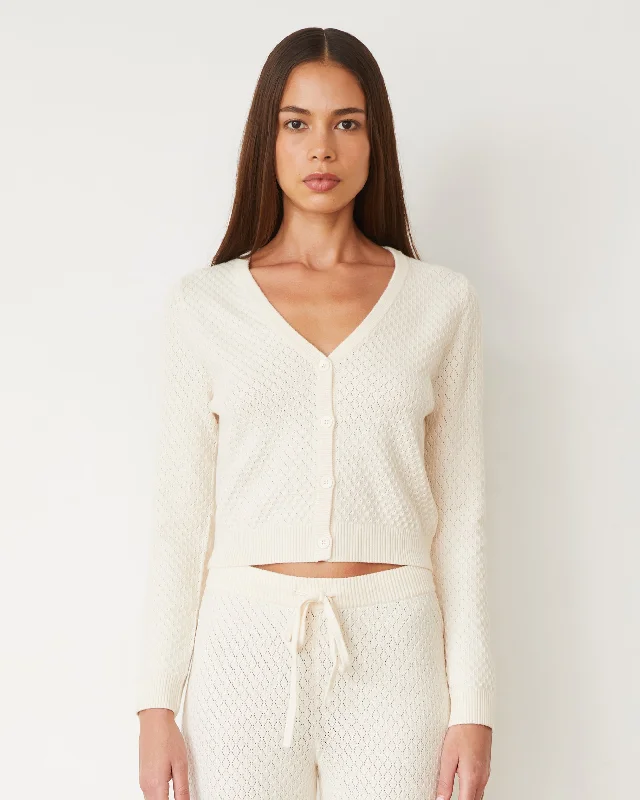 Softknit French Waffle Cardigan Monochromatic Office Style