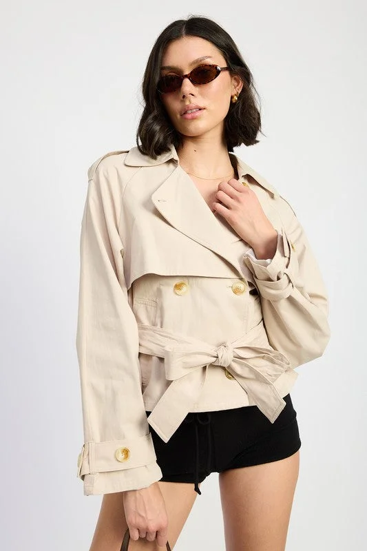 LAYERED TRENCH STYLE JACKET European