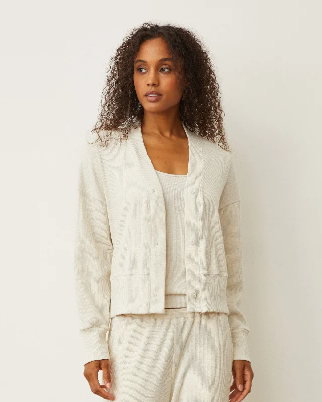 Brushed Rib Cardigan Monochromatic All - in - one
