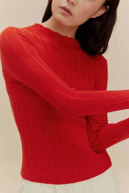 Knitted Ribbed Sweater Preppy Women's College