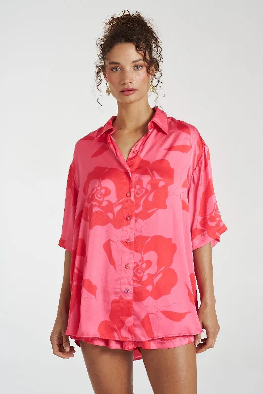 SUMMI SUMMI Womens Big Shirt - A Rose By Any Other Name Modern Women's 