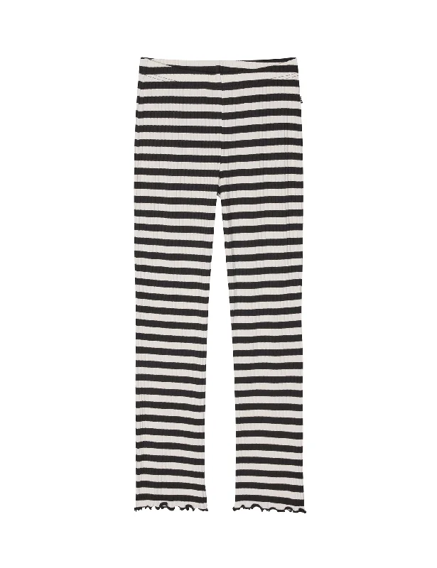 5x5 Classic Stripe Lala Leggings, Black/Vanilla Ice