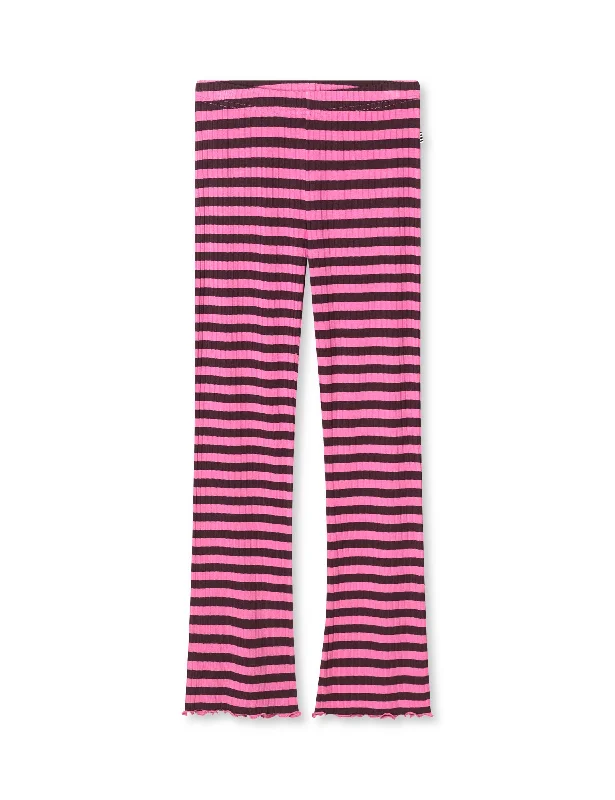 5x5 Classic Stripe Lala Leggings, Plum Perfect/Carmine Rose