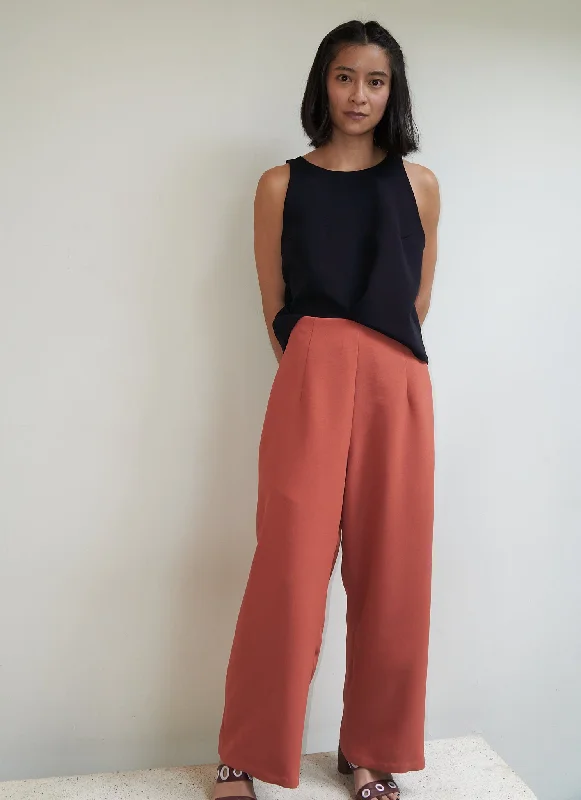 Allium Wide Leg Straight Pant (Unisex) in Coral Bold Women's Animal Print