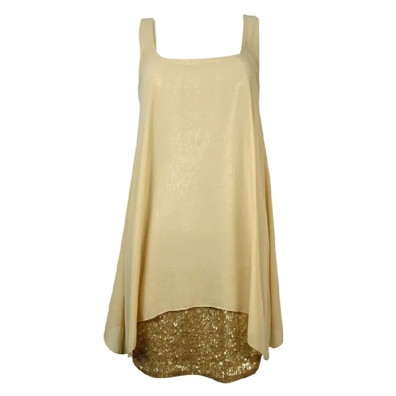 Ali & Jay Women's 'Bella' Chiffon Overlay Sequined Dress, S, Gold