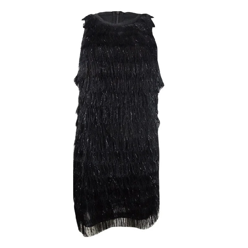 Avec Les Filles Women's Fringe-Trim Shift Dress