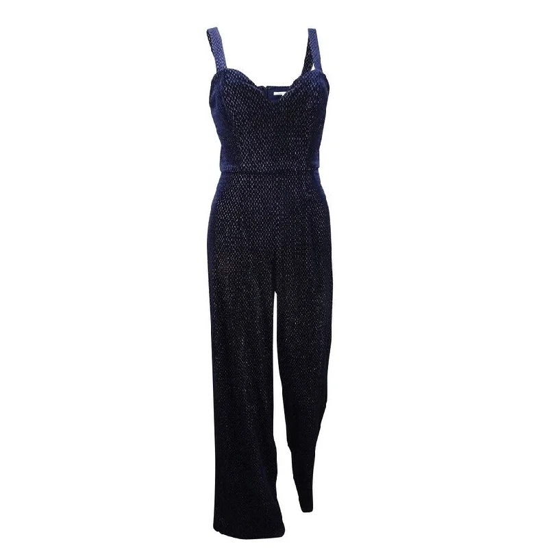 Avec Les Filles Women's Velvet Textured Jumpsuit