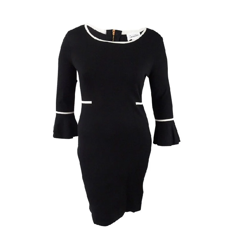 Calvin Klein Women's Bell-Sleeve Sweater Dress