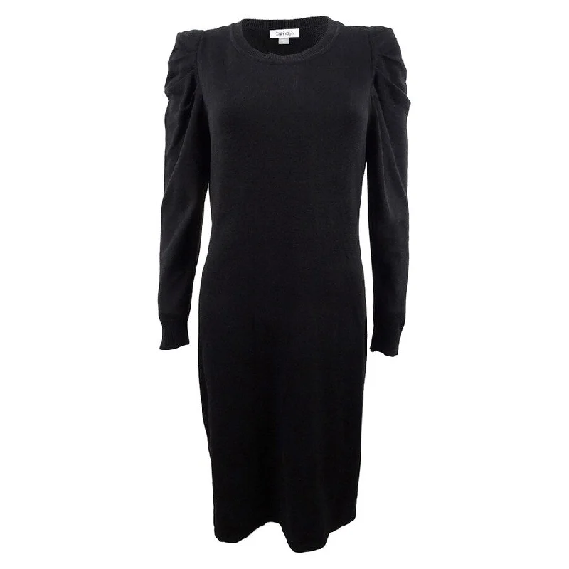 Calvin Klein Women's Puff-Sleeve Sweater Dress