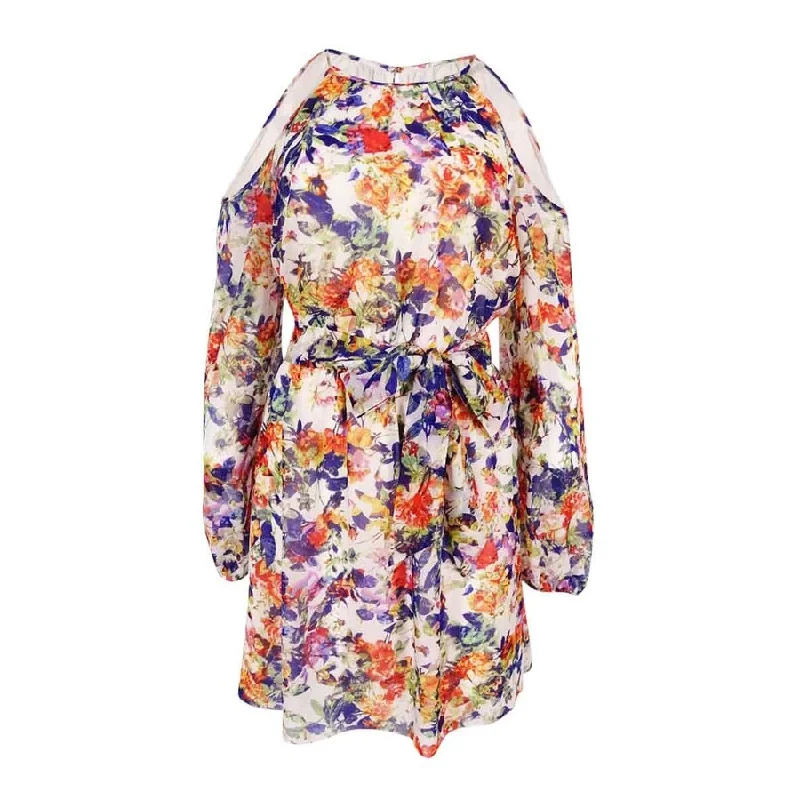 GUESS Women's Fit & Flare Floral-Print Dress Dapper Women's 1920S