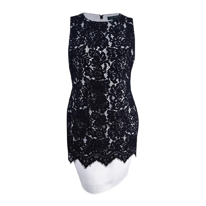 Lauren by Ralph Lauren Women's Lace Overlay Sheath Dress