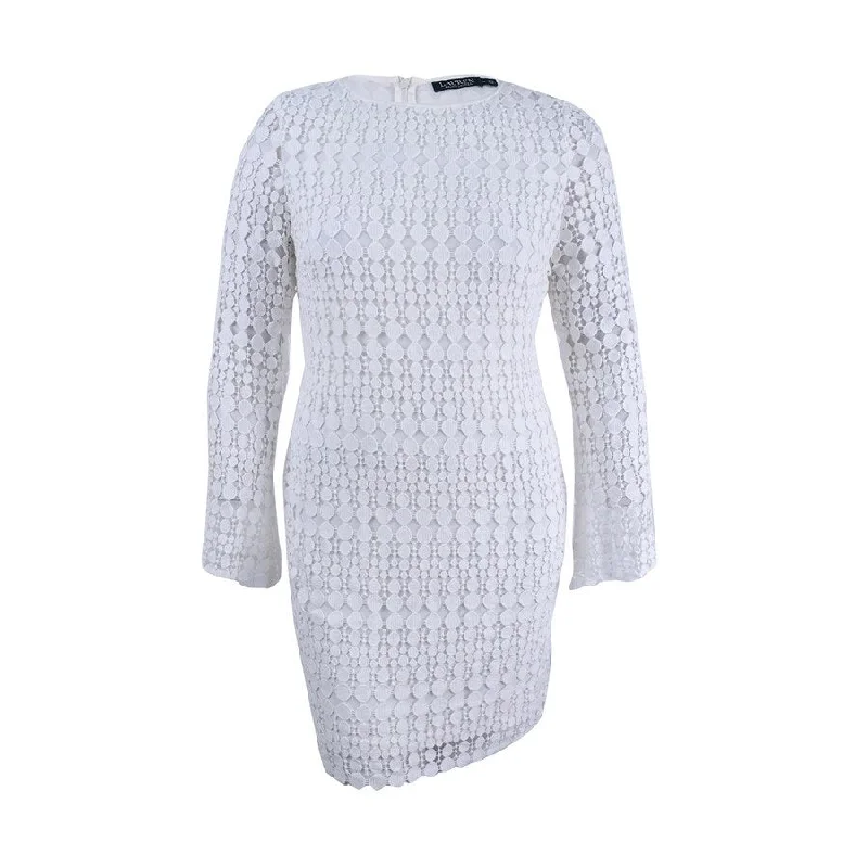 Lauren Ralph Lauren Women's Cushine Geometric Lace Dress (6, White)