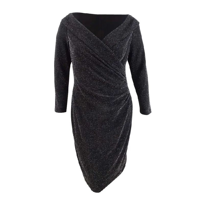 Lauren Ralph Lauren Women's Metallic Surplice Dress performance