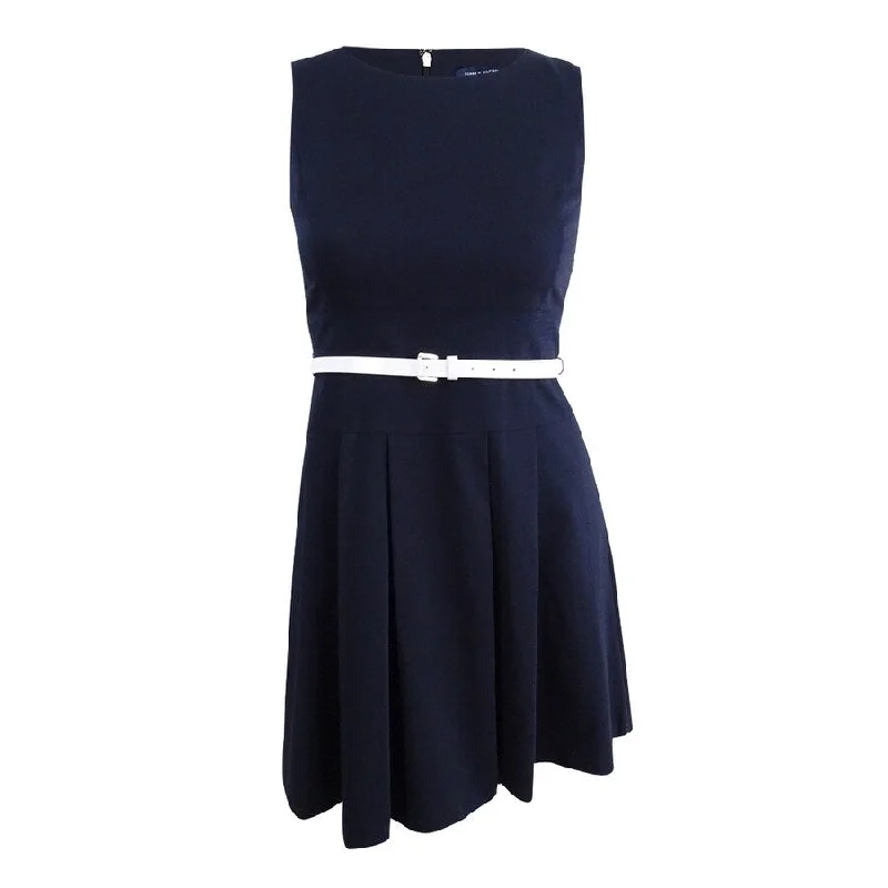 Tommy Hilfiger Women's Fit & Flare Dress (12, Navy)