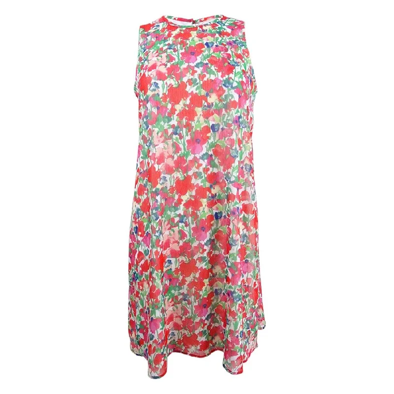 Tommy Hilfiger Women's Floral-Print Chiffon Shift Dress