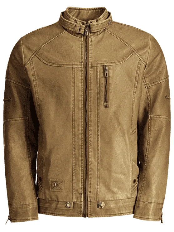 Gorgeous Faux Leather Mens Biker Jacket