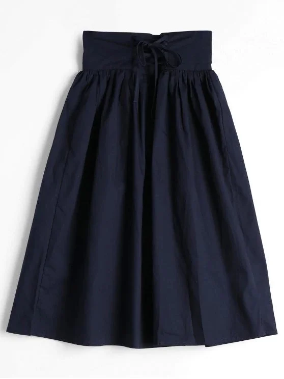 Pretty Lace Up High Waist A line Skirt Stylish Women's Tropical 