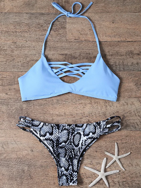 Snakeskin Lattice Bikini Set