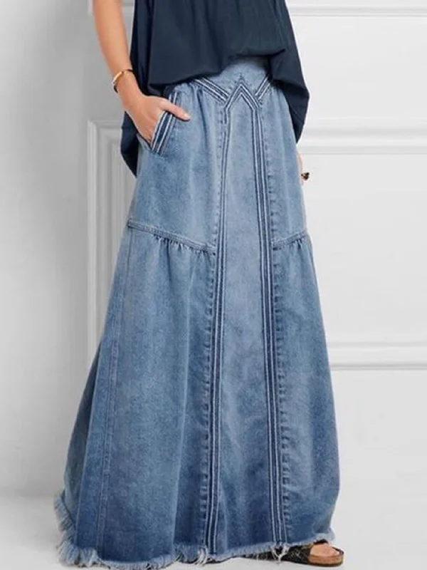 Jeans Elastic Waist Skirt Confident Women's Power