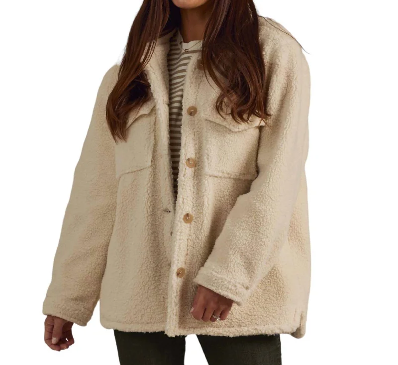 Shearling Chore Coat In Natural