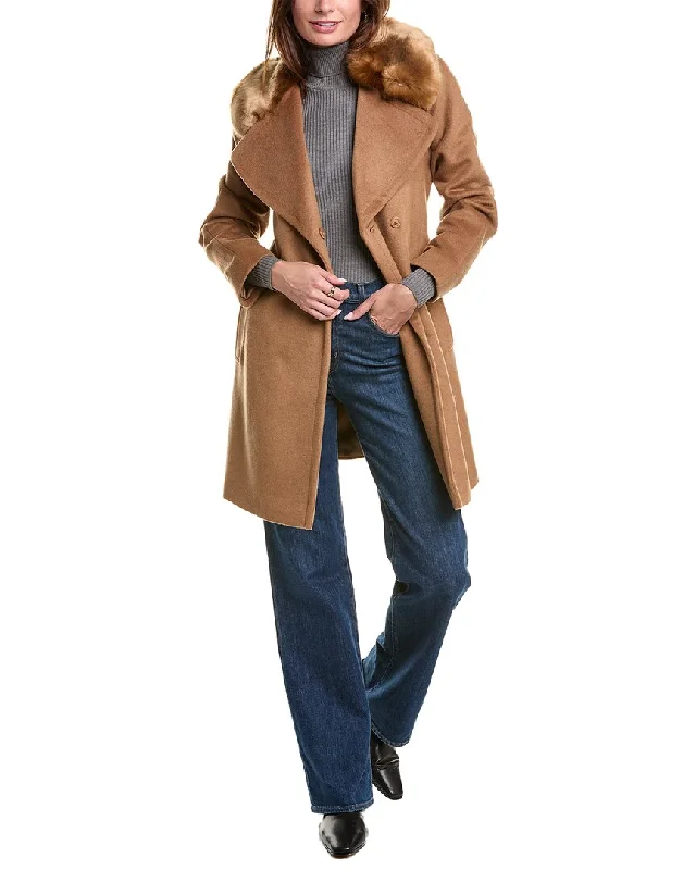 Via Spiga Wool-Blend Wrap Coat