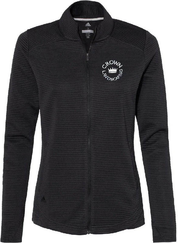 Adidas Ladies Textured Full-Zip Jacket Stylish Women's Tropical 