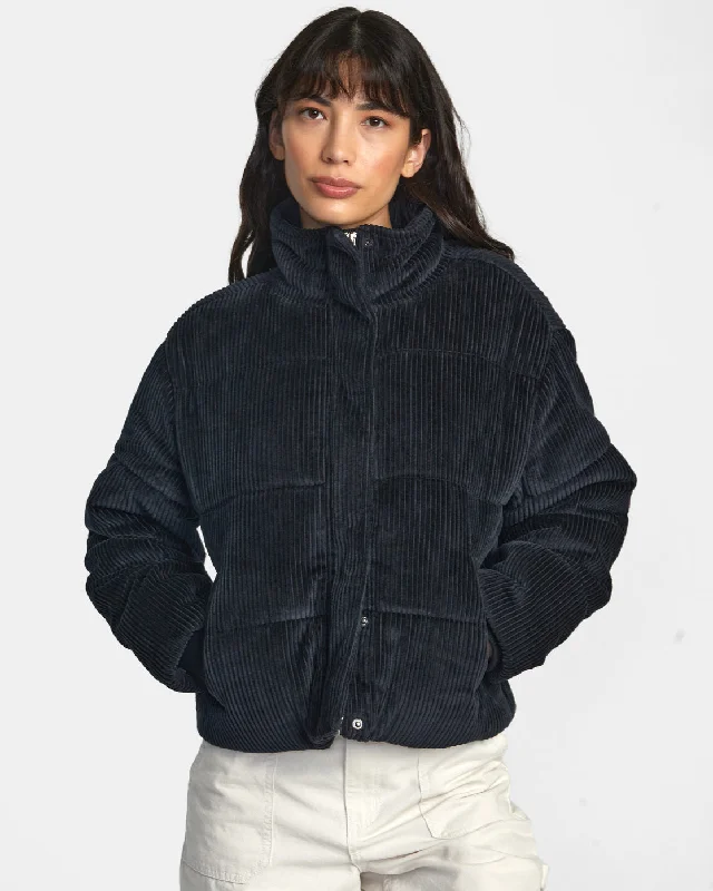 Eezeh Corduroy Puffer Jacket - RVCA Black