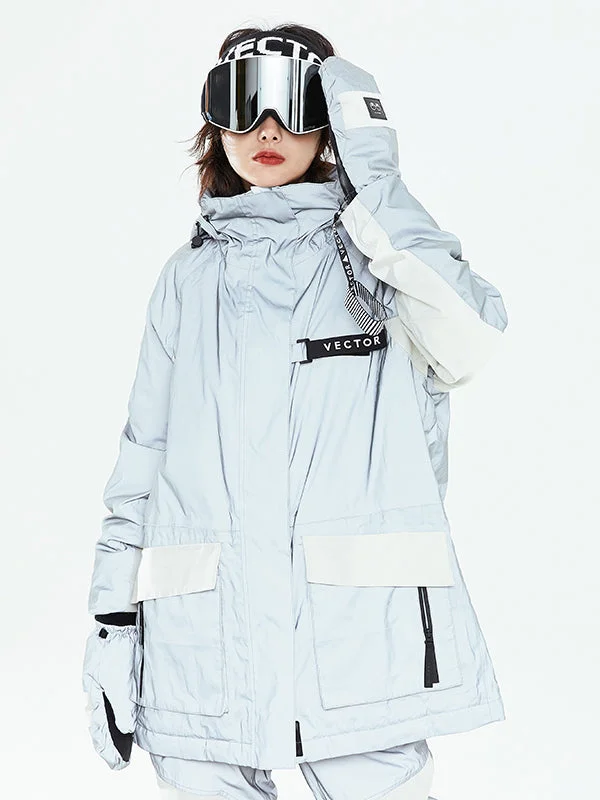 Women's Vector Winter Invitation Reflective Colorblock Snow Jacket Contemporary 