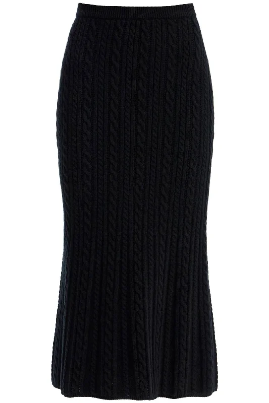 Alessandra Rich Women's "Knitted Midi Skirt With Cable Knit