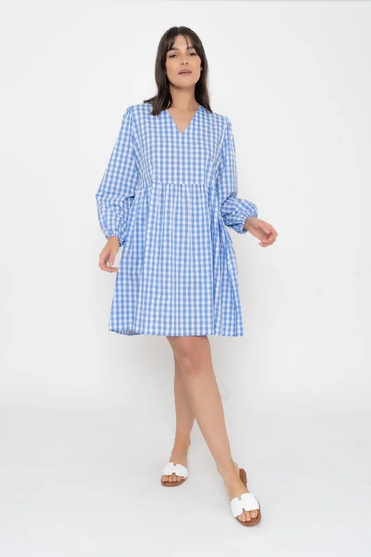 Gingham Knee Length Dress