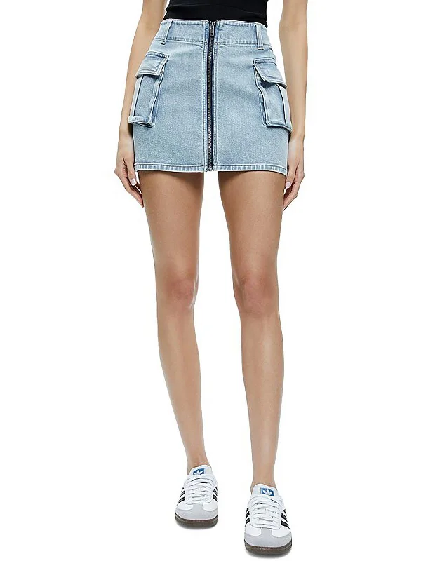 Rahmi Womens Denim Cargo Mini Skirt Stylish Women's Tropical 