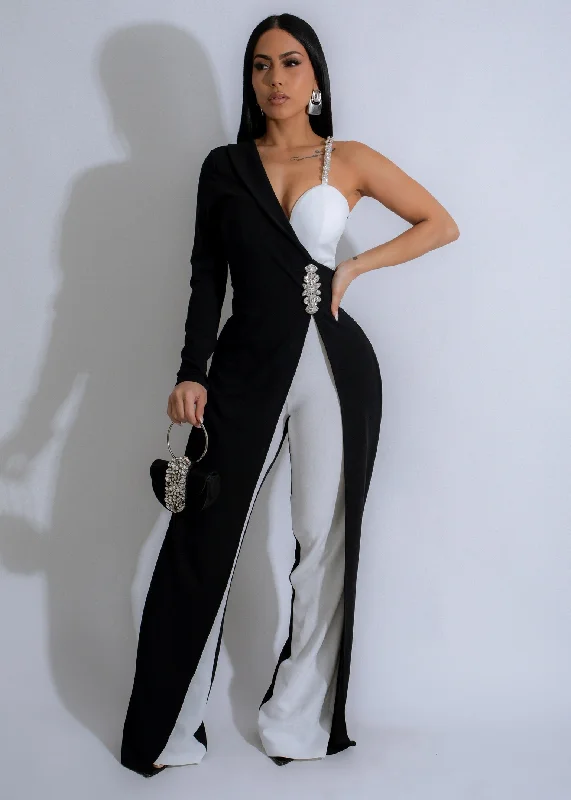 Stellar Fusion Rhinestones Jumpsuit Black