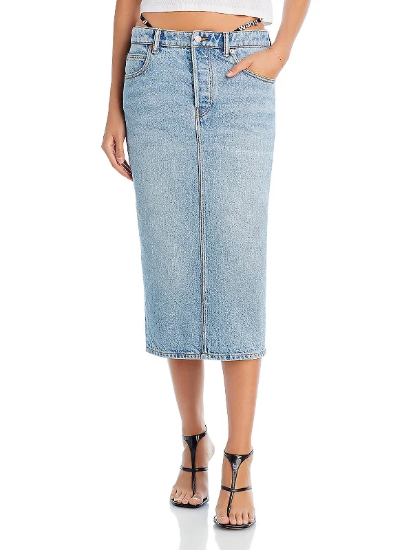 Womens Embellished Thong-Style Straps Denim Skirt Australian Beach