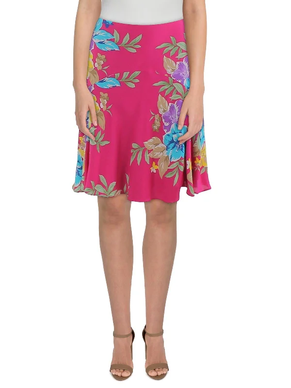 Womens Mini Floral Print A-Line Skirt Adventure