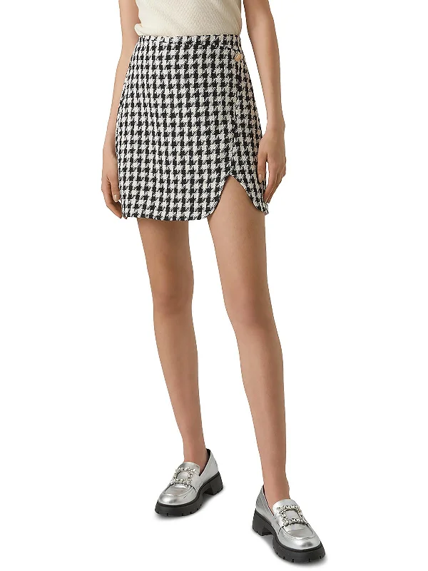 Womens Tweed High Rise Mini Skirt Business