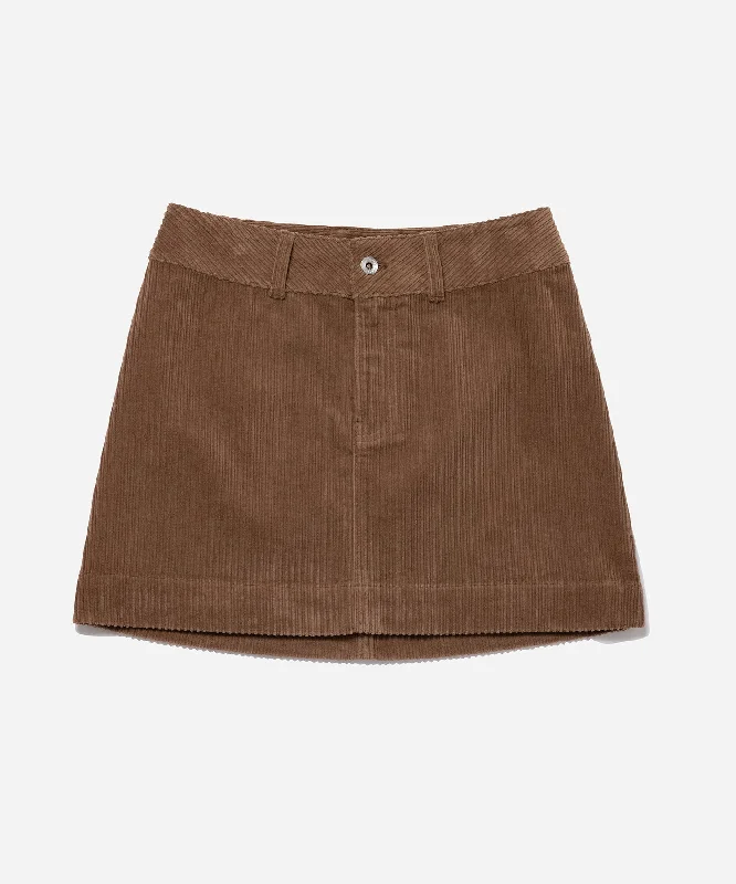 Zoey Wide Wale Cord Skirt Monochromatic Office Style