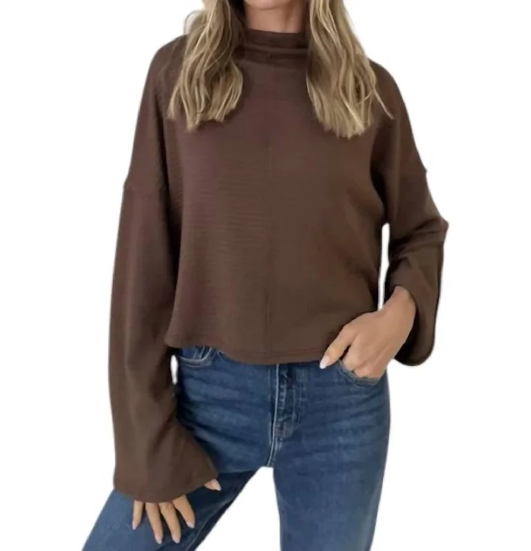 Kayla Ribbed Sweater In Brown