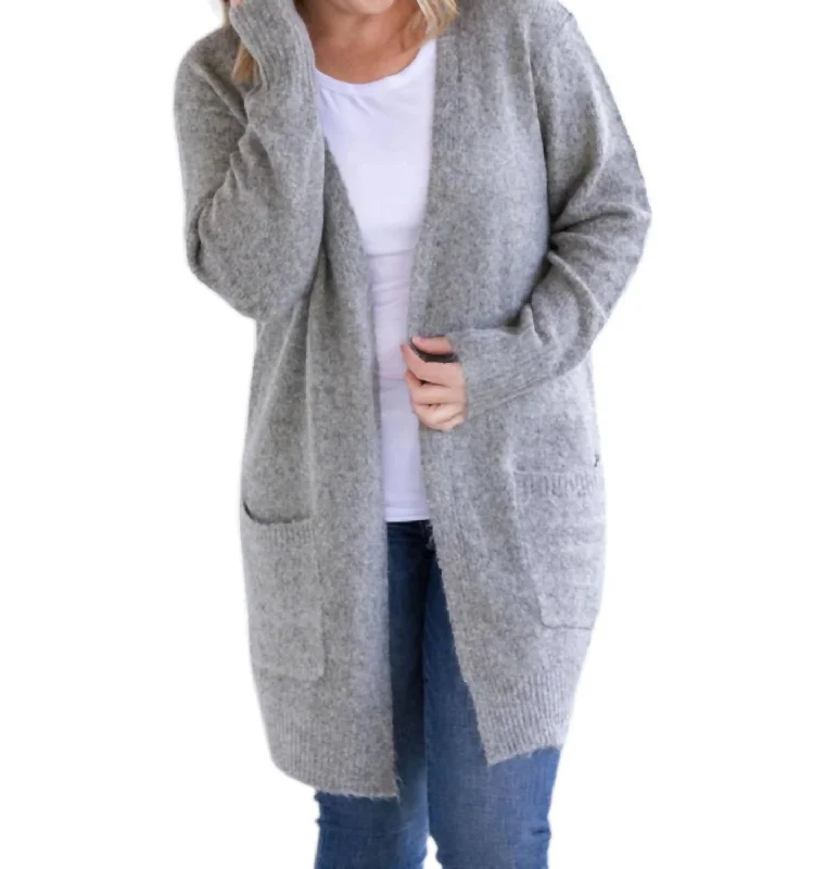 Madison Cozy Cardigan In Gray