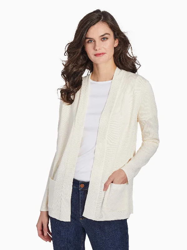 Open Front Ribbed Icon Cardigan