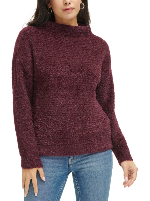 Womens Cozy Funnel Neck Pullover Sweater Minimalist Women's Casual